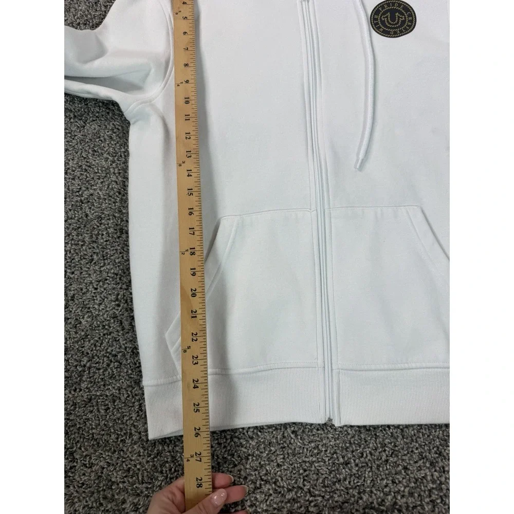 True Religion Full Zip Hoodie Size Medium White